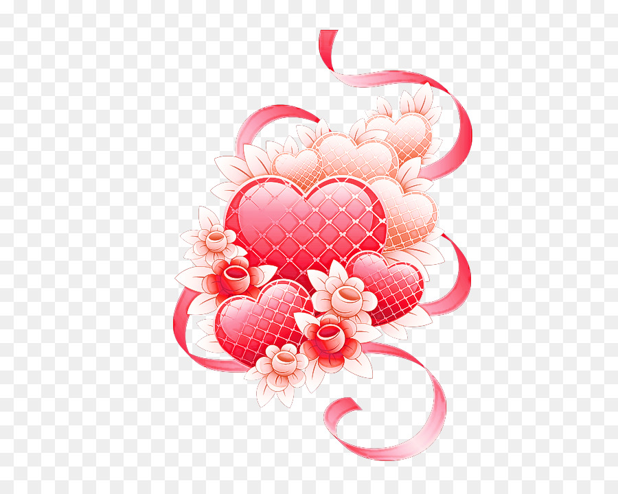 Coeur Rose，Fleurs PNG