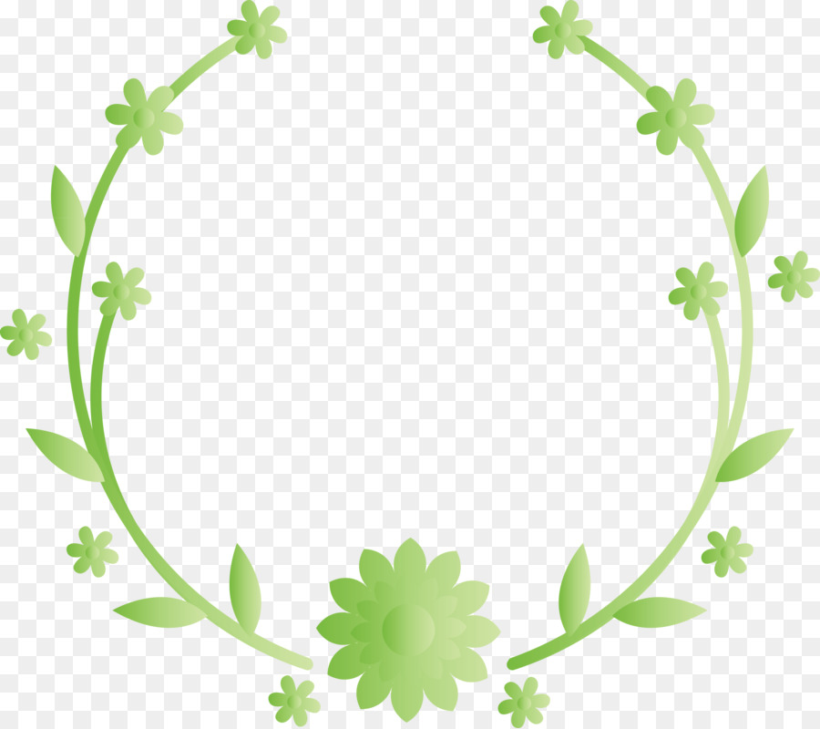 Couronne Florale，Vert PNG