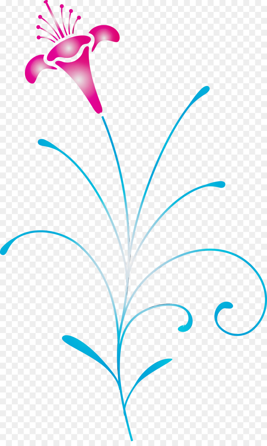 Fleur，Bleu PNG