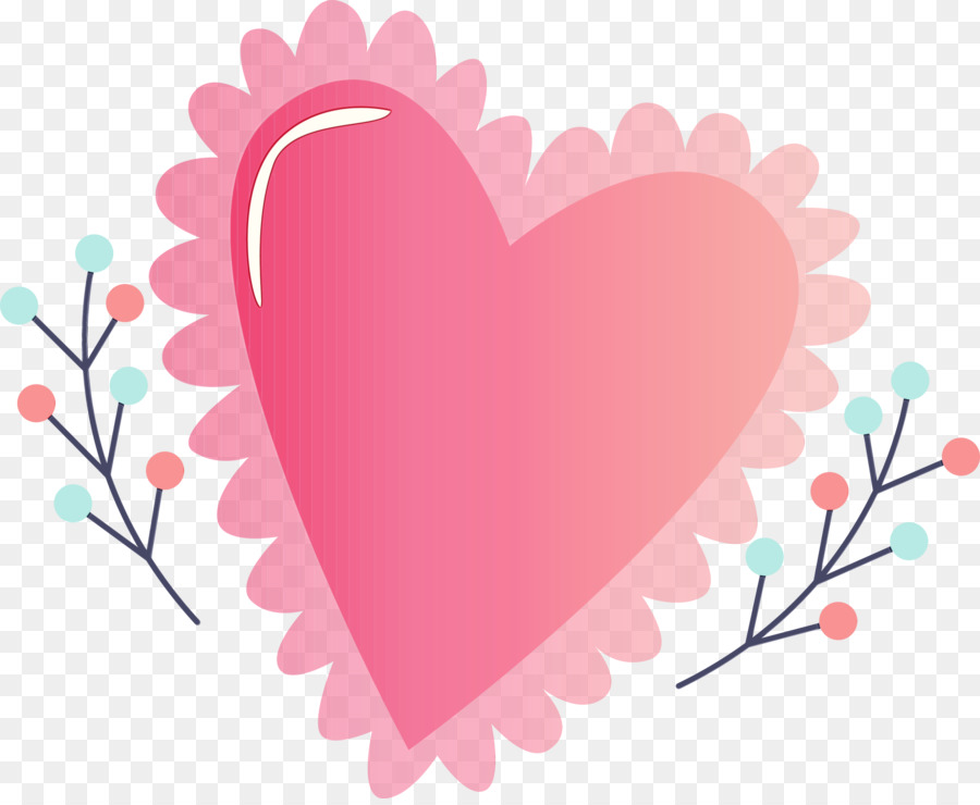 Coeur Rose Avec Des Fleurs，Rose PNG