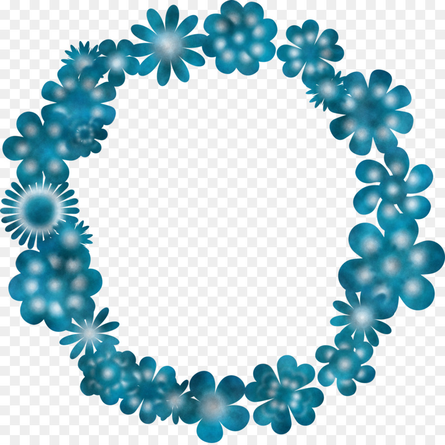 Couronne De Fleurs Bleues，Fleurs PNG