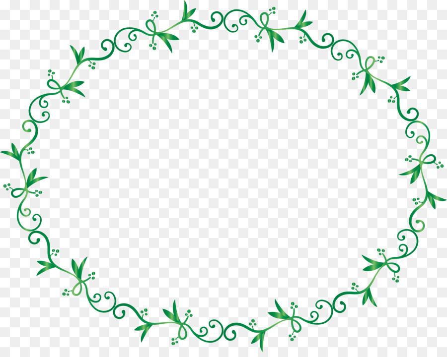 Couronne Florale，Vert PNG