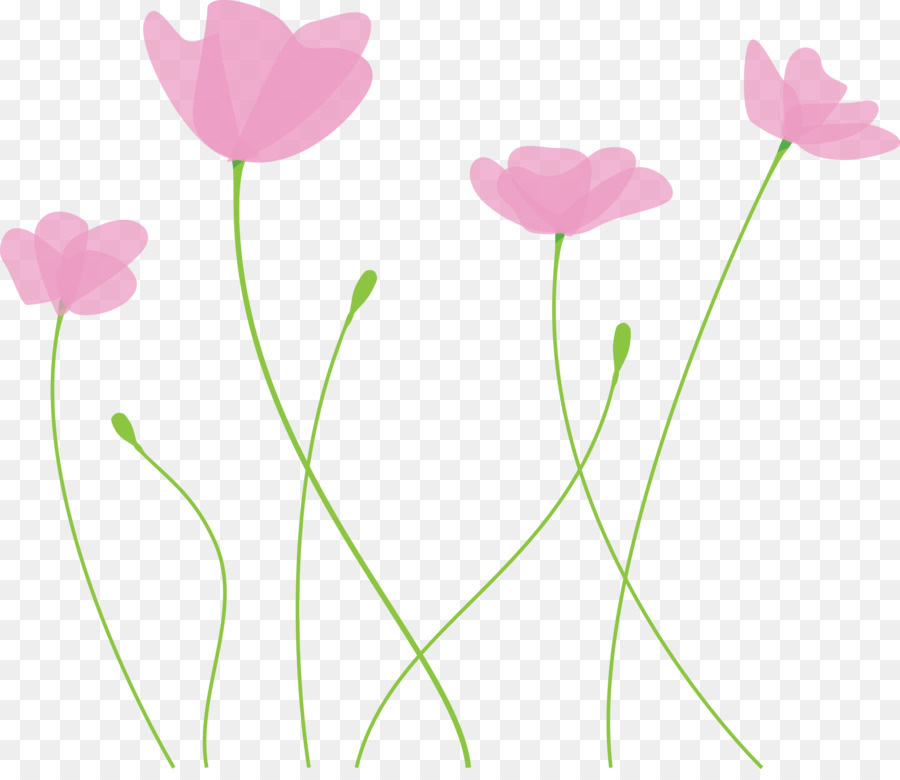 Fleurs Roses，Tige PNG