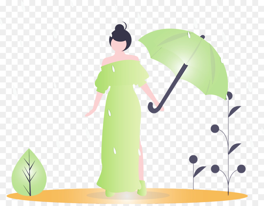 Femme Avec Parapluie，Pluie PNG