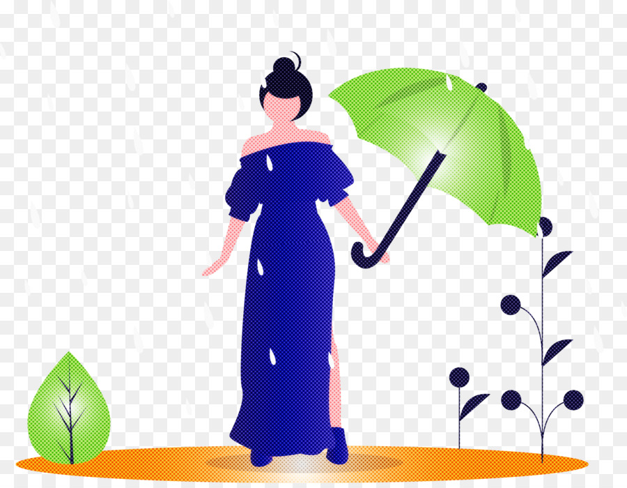 Femme Avec Parapluie，Pluie PNG