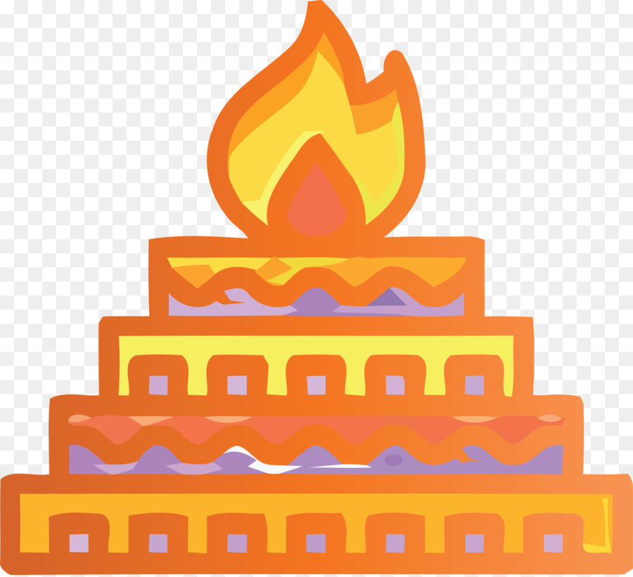 Bougie D'anniversaire，Orange PNG