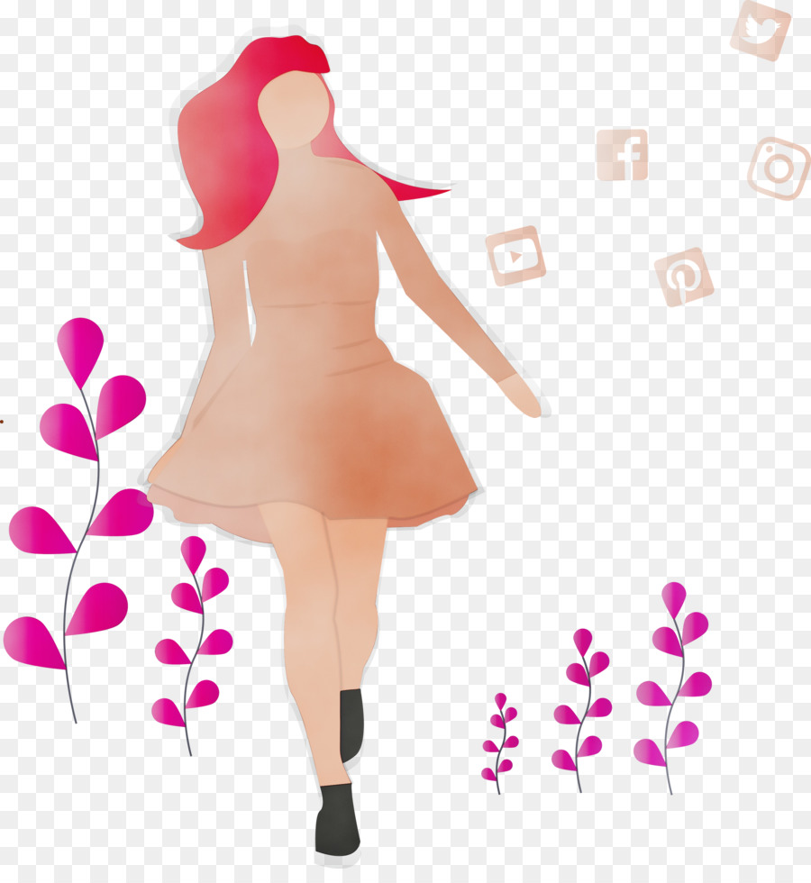 Femme，Robe Rose PNG