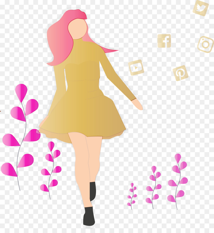 Femme，Robe Rose PNG