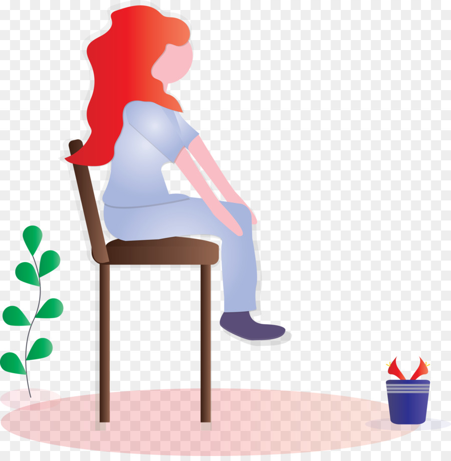 Femme Assise Sur Une Chaise，Chaise PNG