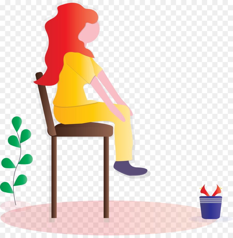 Femme Assise Sur Une Chaise，Chaise PNG