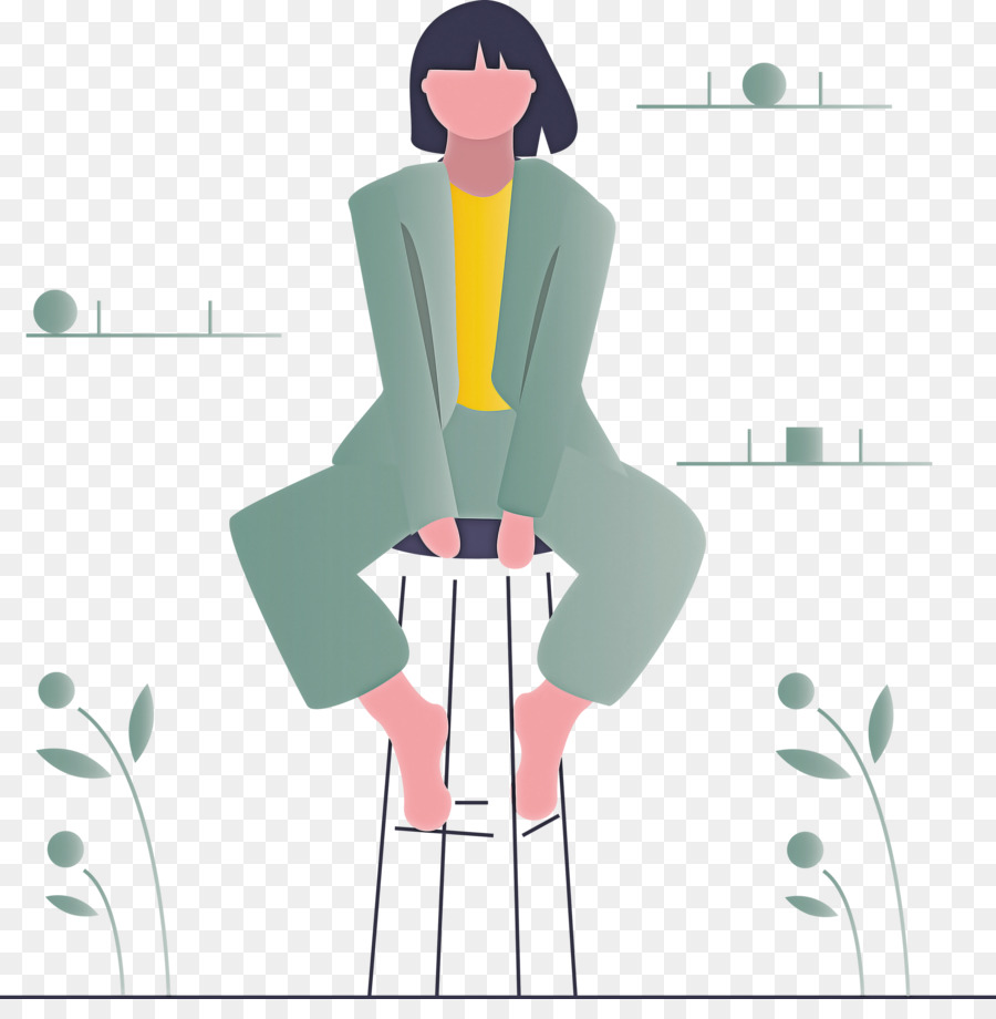 Femme Assise，Tabouret PNG