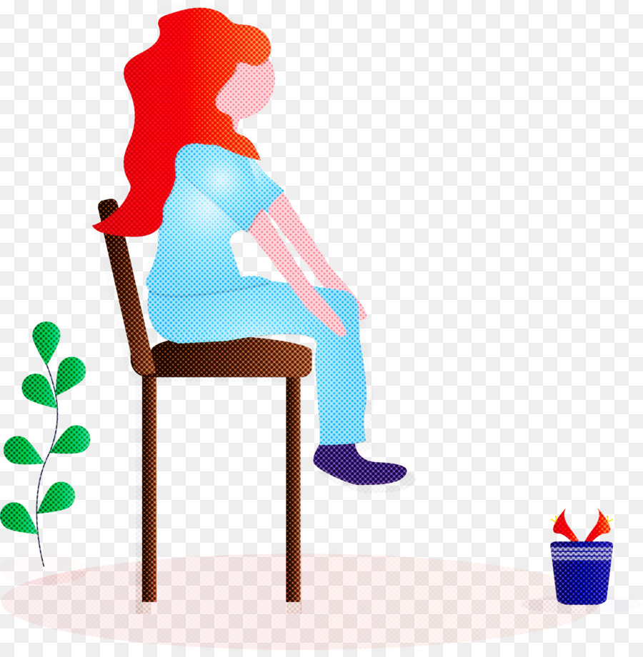 Femme Assise Sur Une Chaise，Chaise PNG