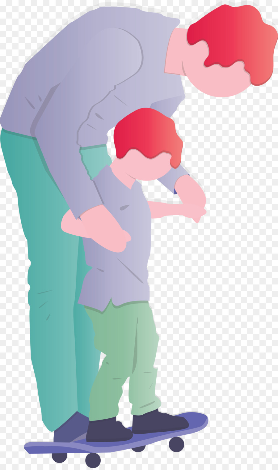 Père Et Enfant，Skateboard PNG