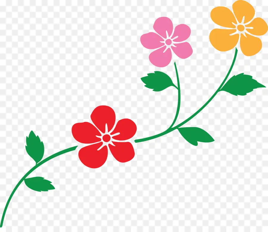 Fleurs Roses，Feuilles PNG