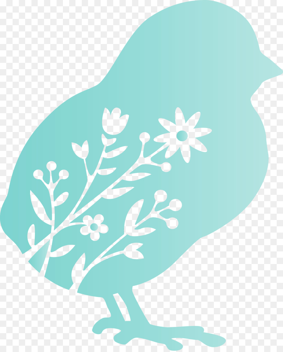 Silhouette D'oiseau，Floral PNG