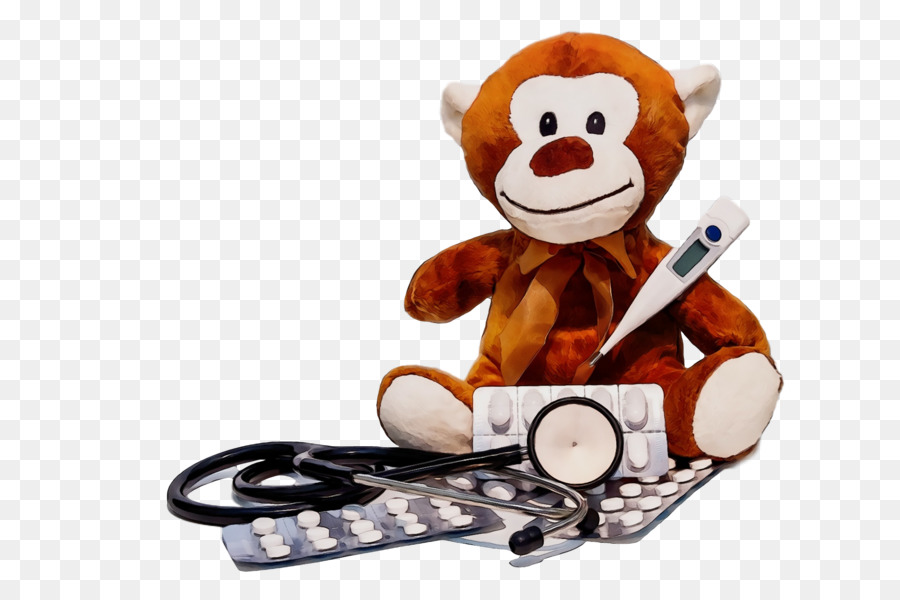 Singe En Peluche Avec Des Articles Médicaux，Stéthoscope PNG