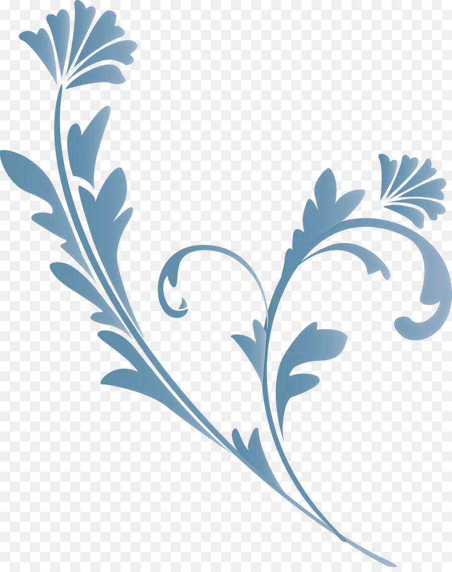 Motif Floral Bleu，Modèle PNG