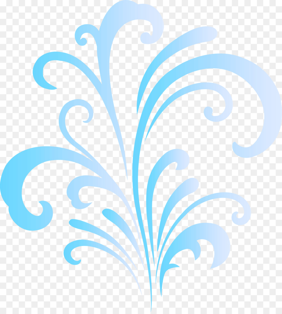 Motif Floral Bleu，Modèle PNG