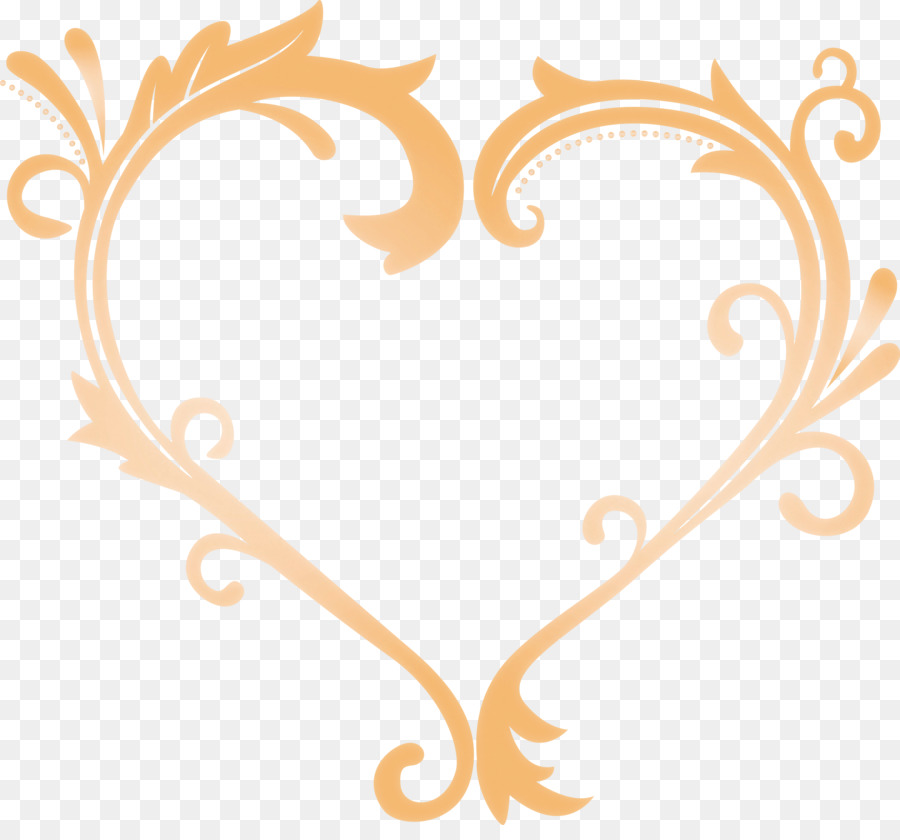 Coeur Orange，Amour PNG