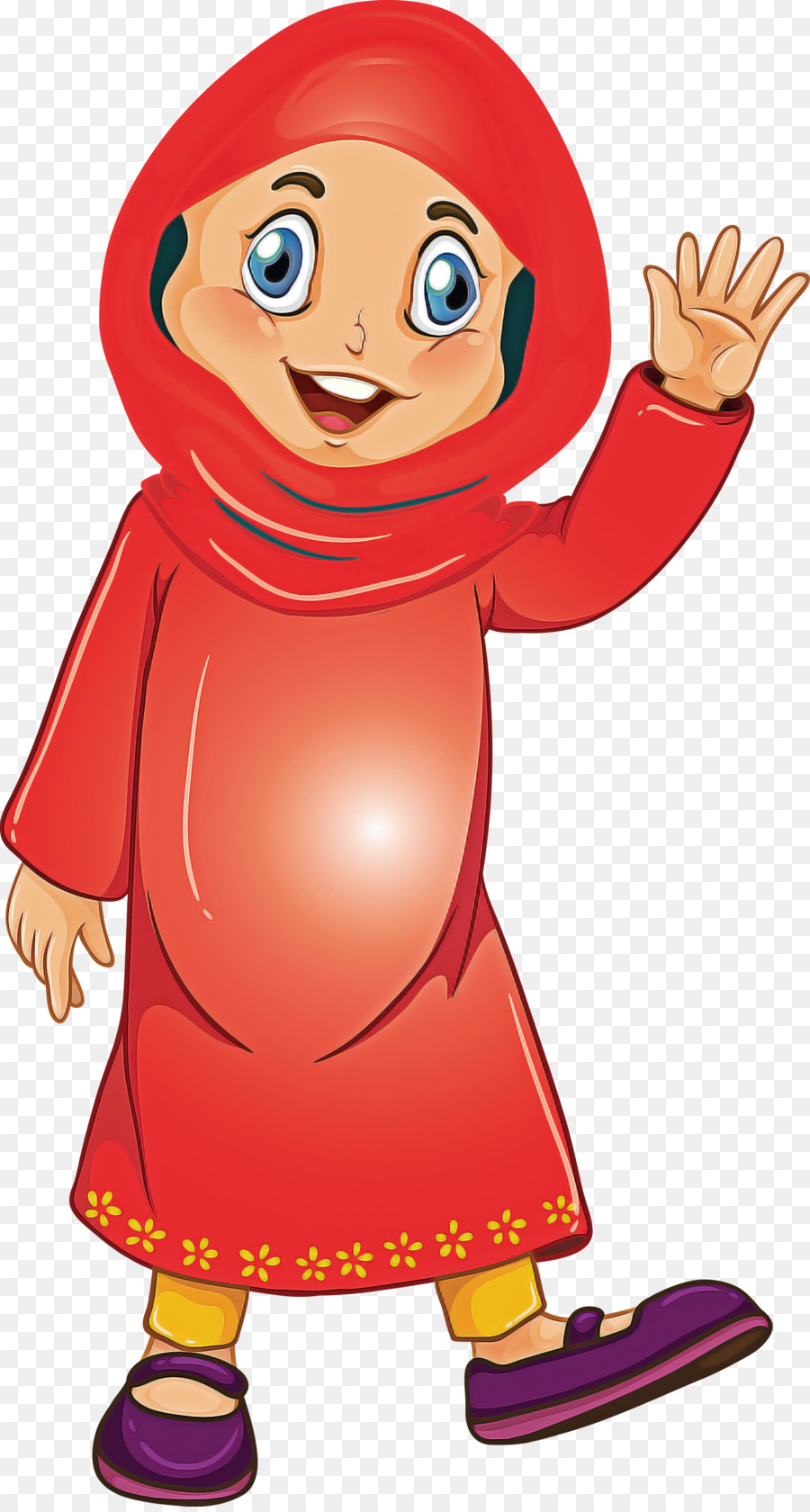 Fille，Robe Rouge PNG