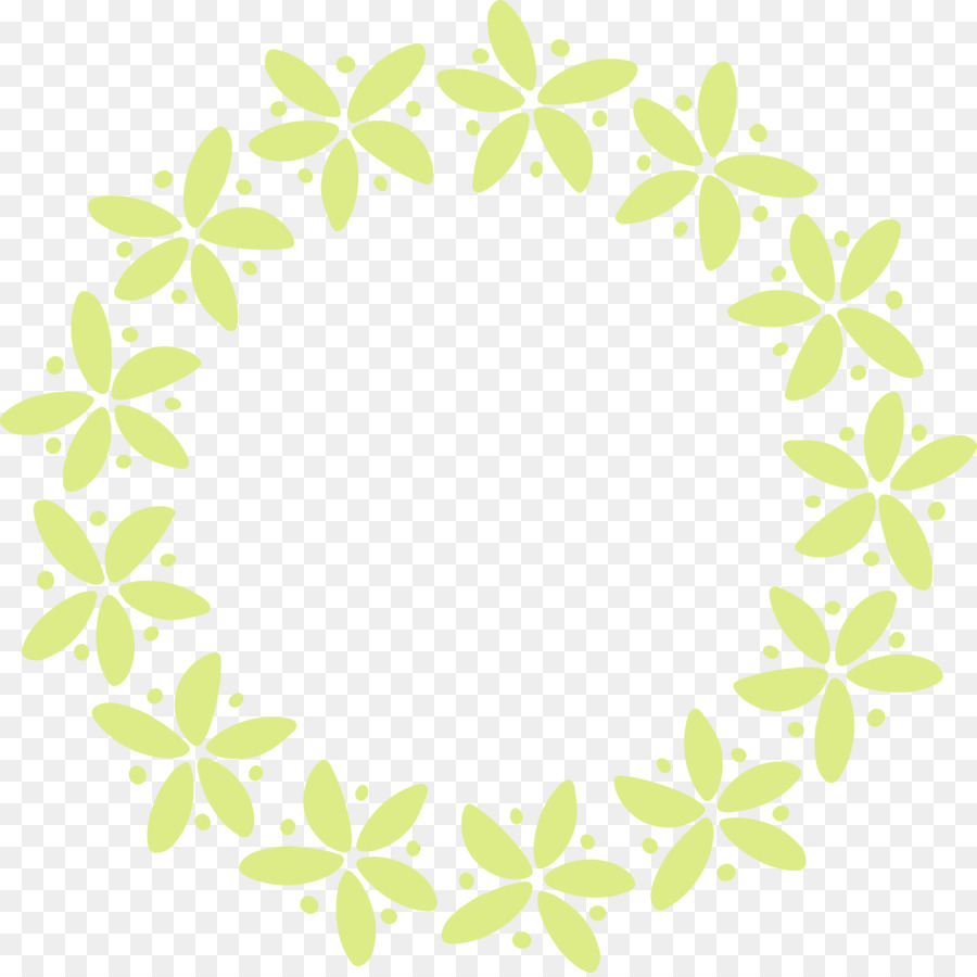 Cercle De Fleurs Vertes，Floral PNG