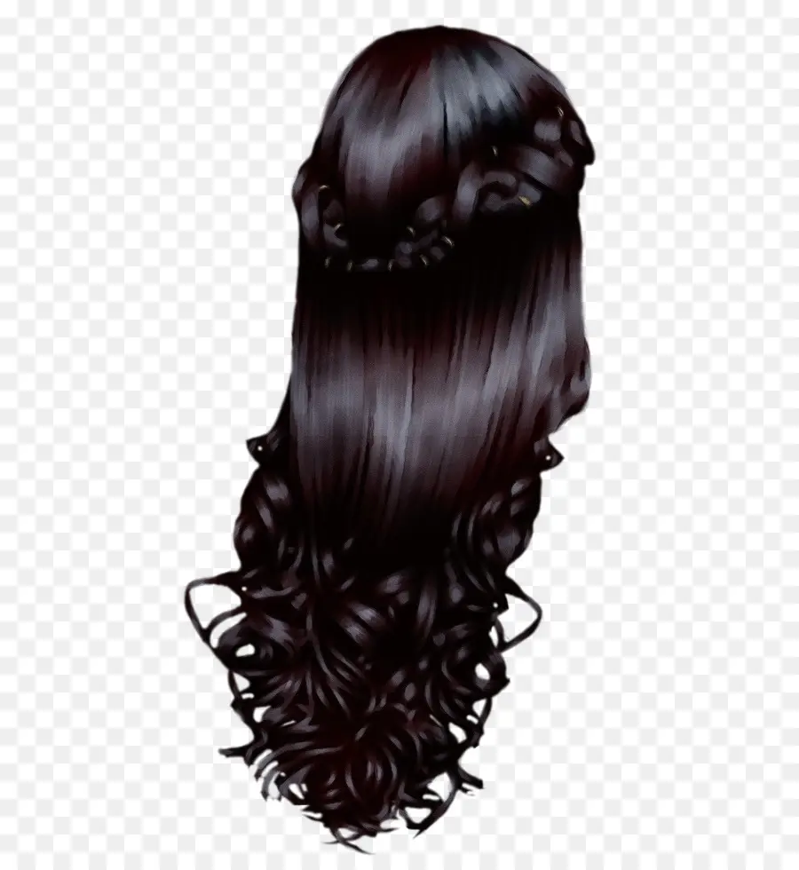 Cheveux Noirs，Bouclé PNG