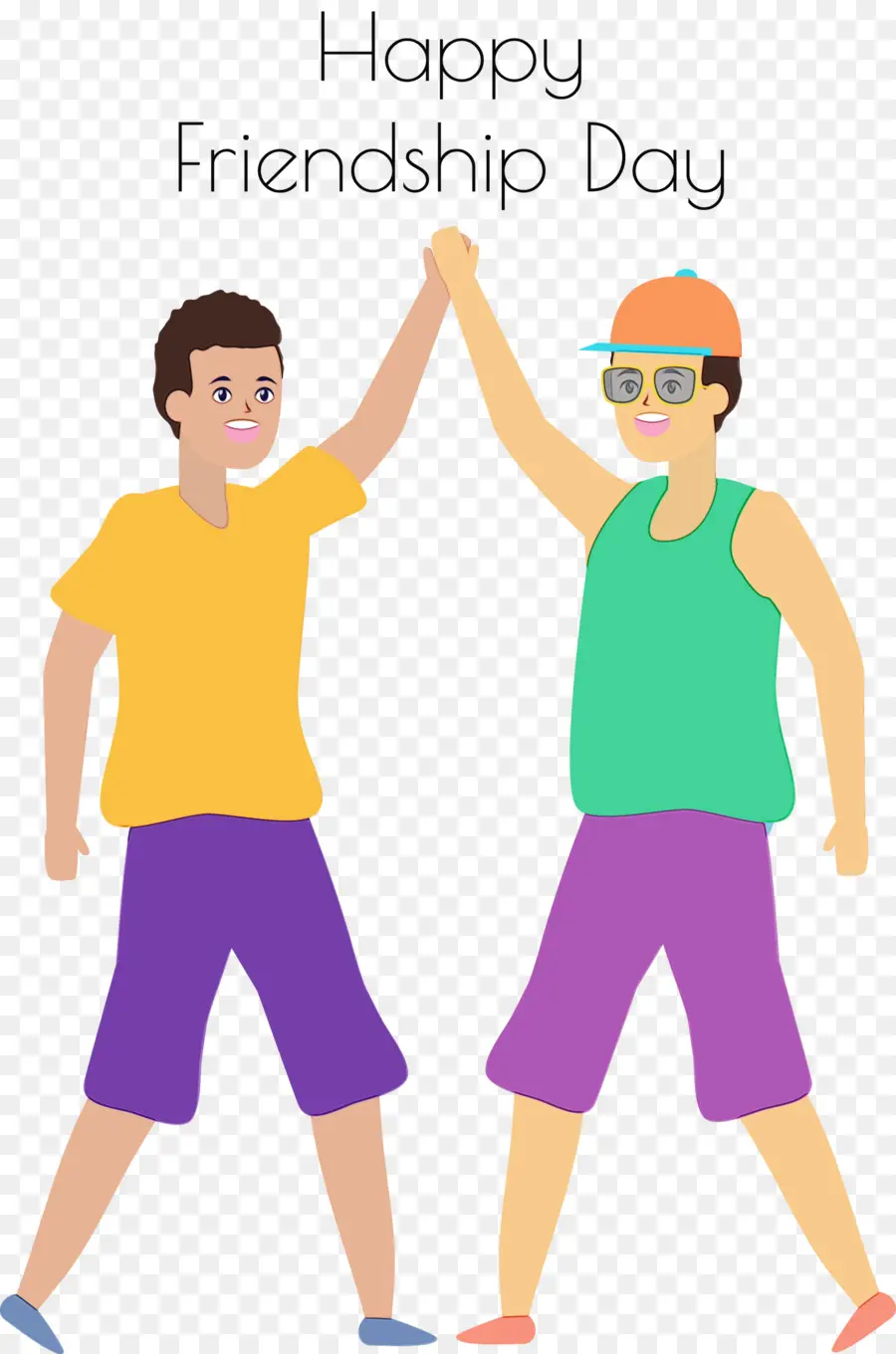 Deux Amis Se Réjouissent，High Five PNG