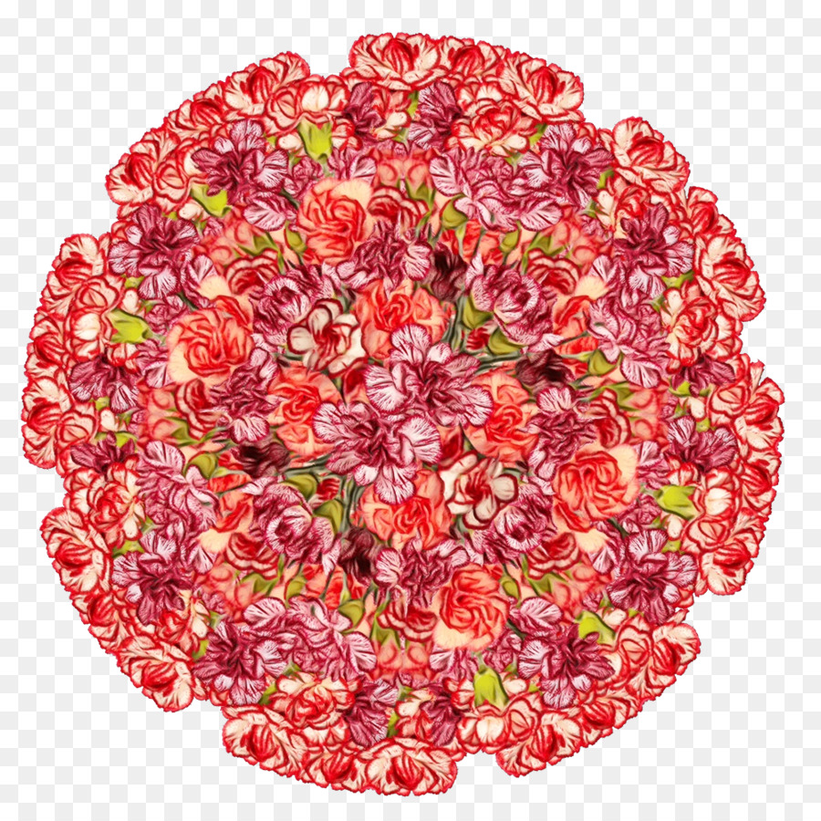 Mandala Fleur Rouge，Floral PNG