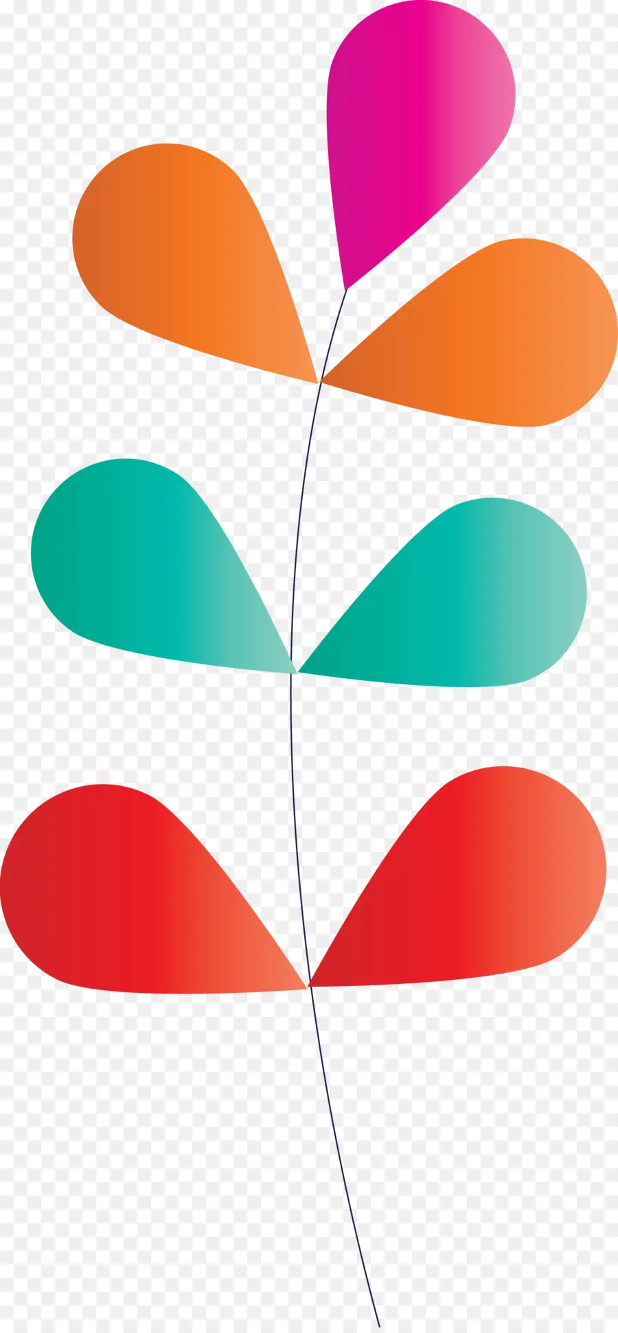 Feuilles Abstraites，Coloré PNG