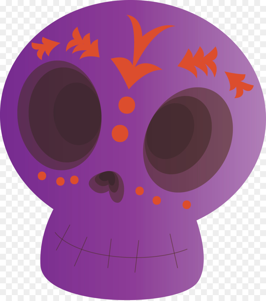 Crâne Violet，Halloween PNG