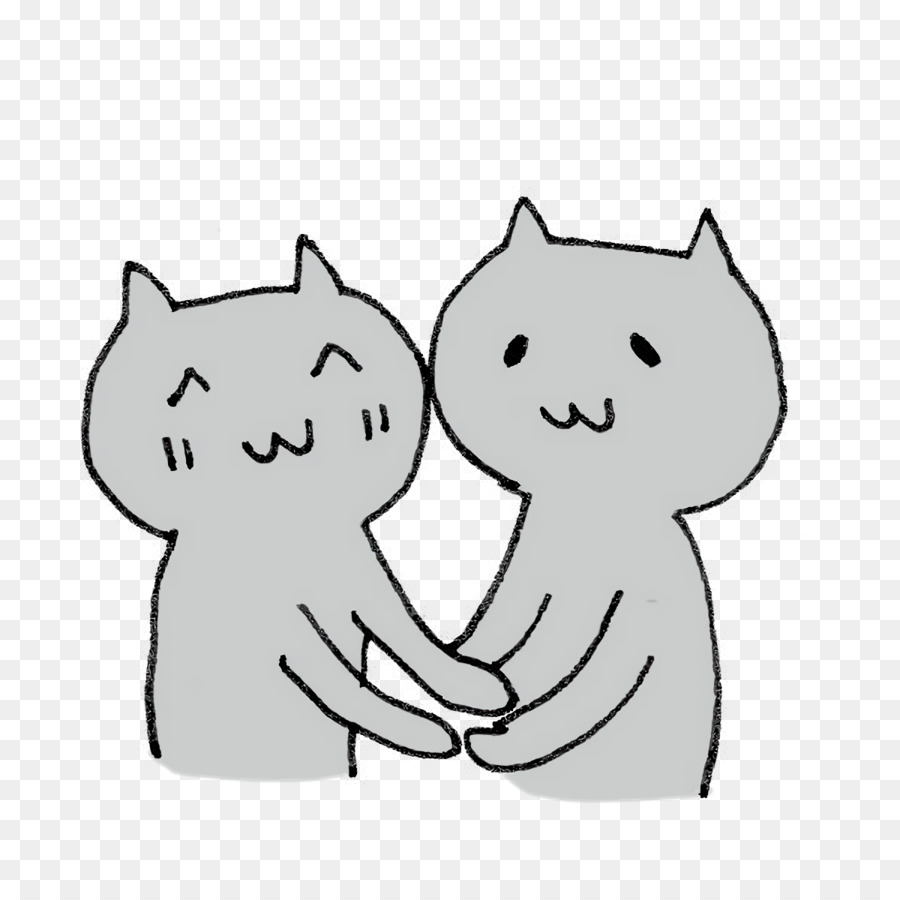 Deux Chats，Se Tenir La Main PNG