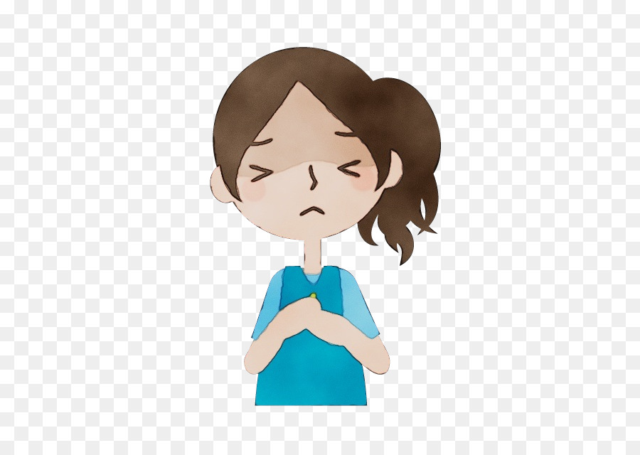 Fille Triste，Cheveux Bruns PNG