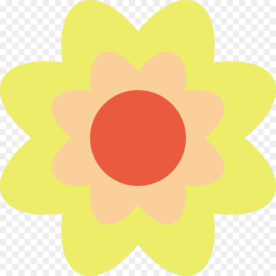 Fleur Jaune，Centre Orange PNG