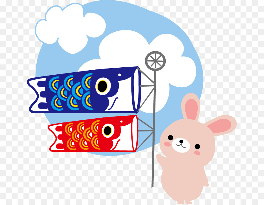 Lapin Avec Des Drapeaux De Poisson，Lapin PNG