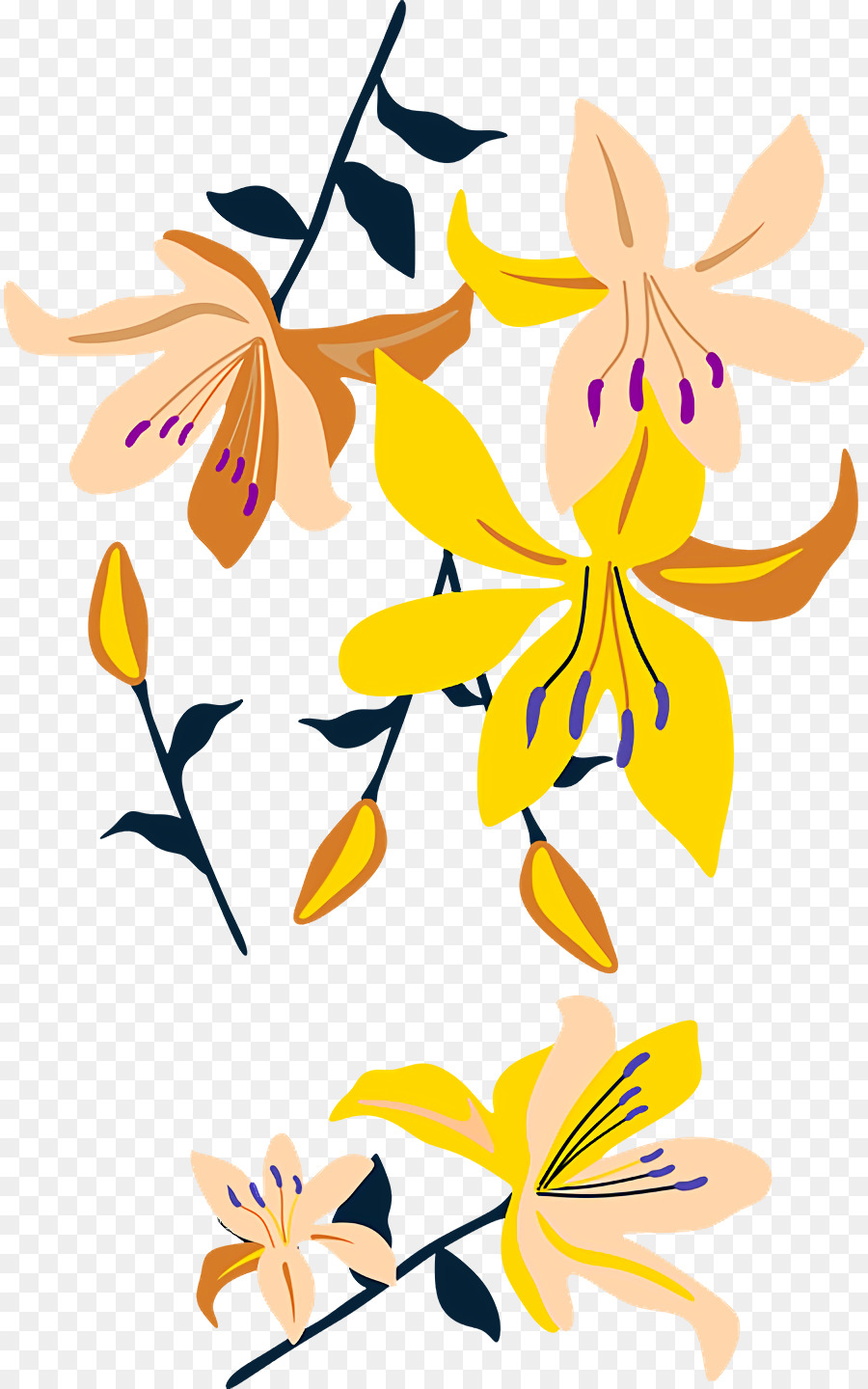 Design Floral，Tige De La Plante PNG