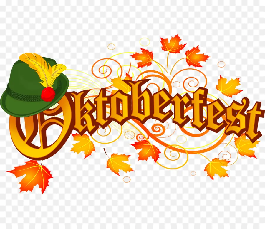 Texte De L'oktoberfest Avec Des Feuilles，Automne PNG