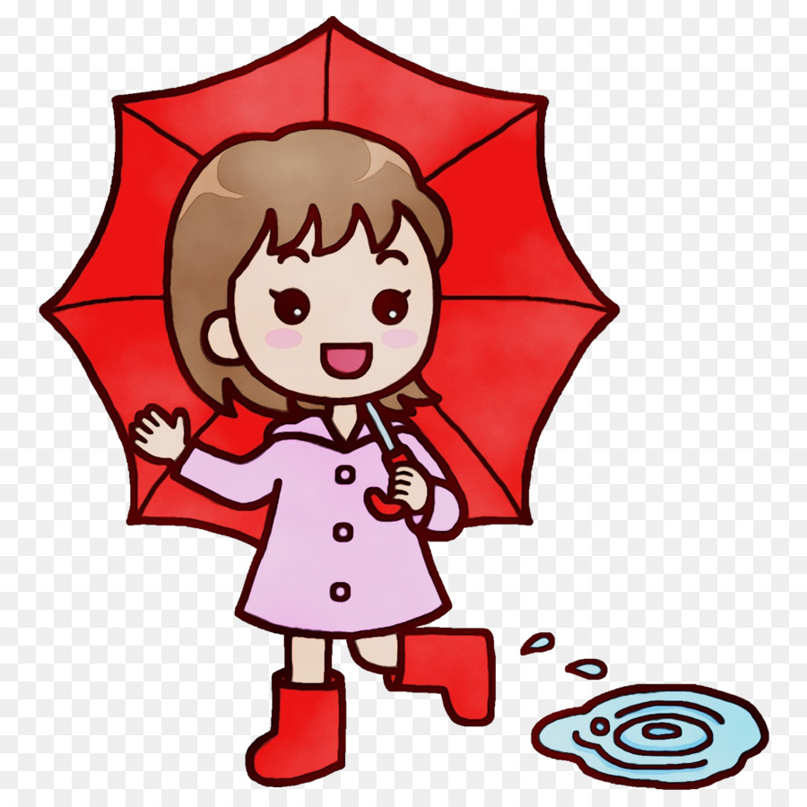 Fille Avec Parapluie，Pluie PNG