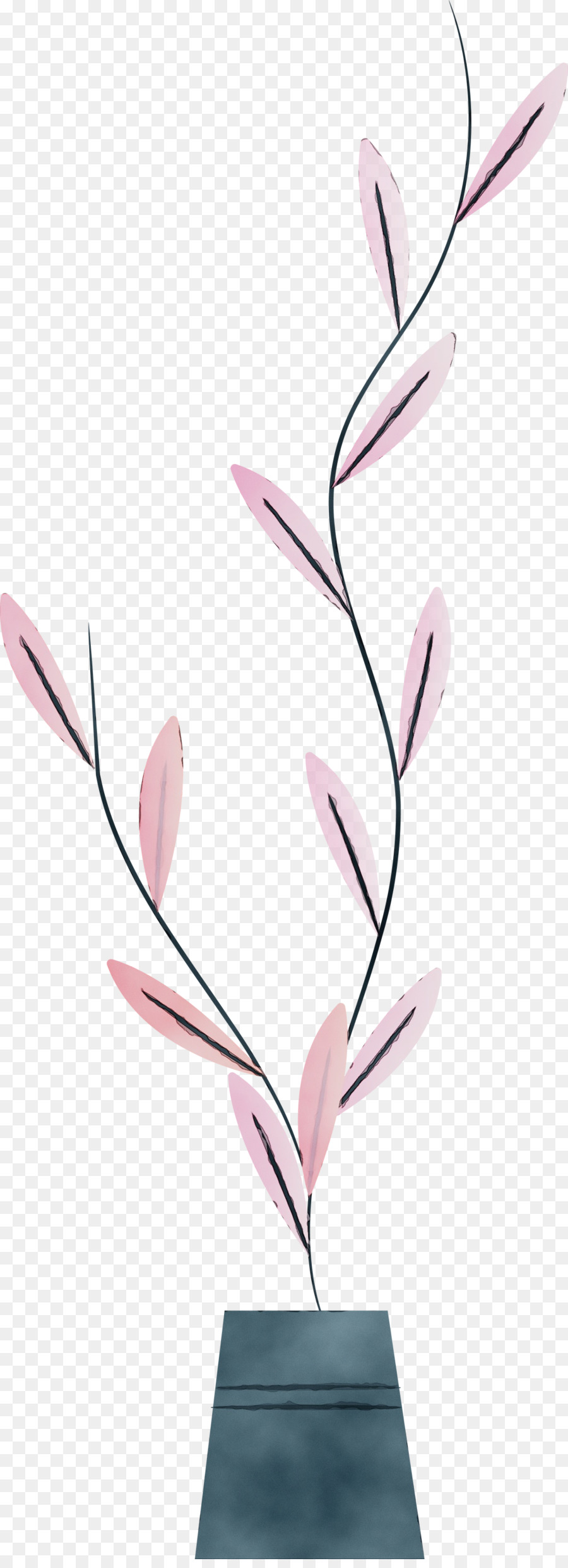 Feuilles Roses，Pot PNG