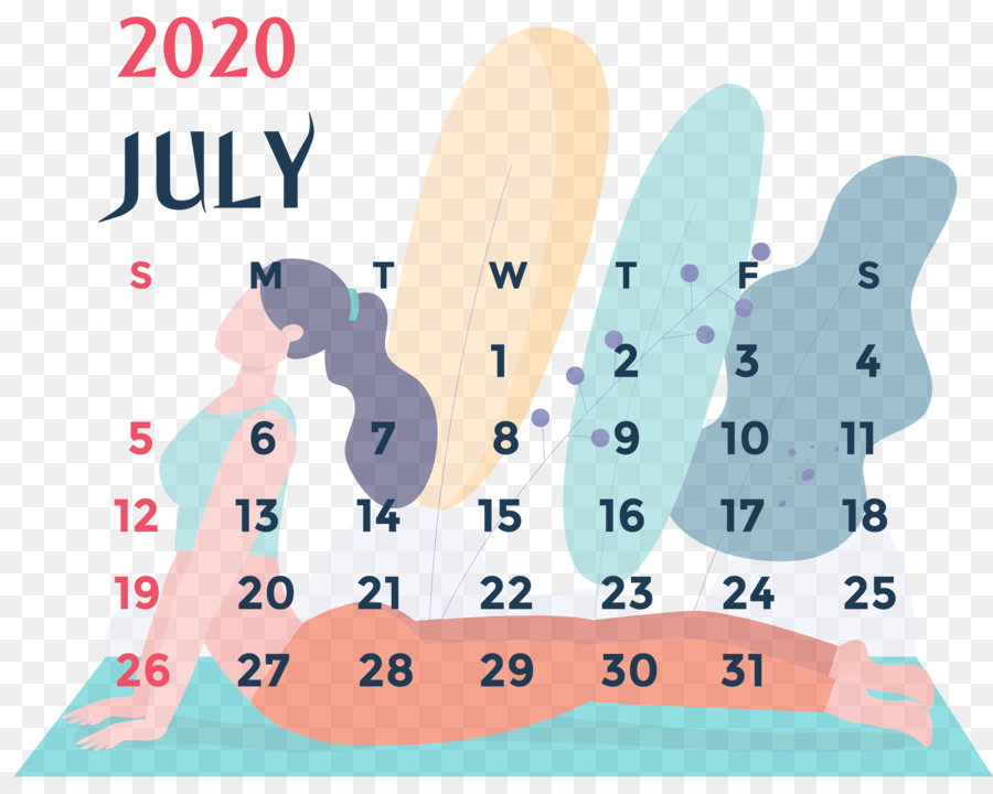 Calendrier De Juillet 2020，Dates PNG