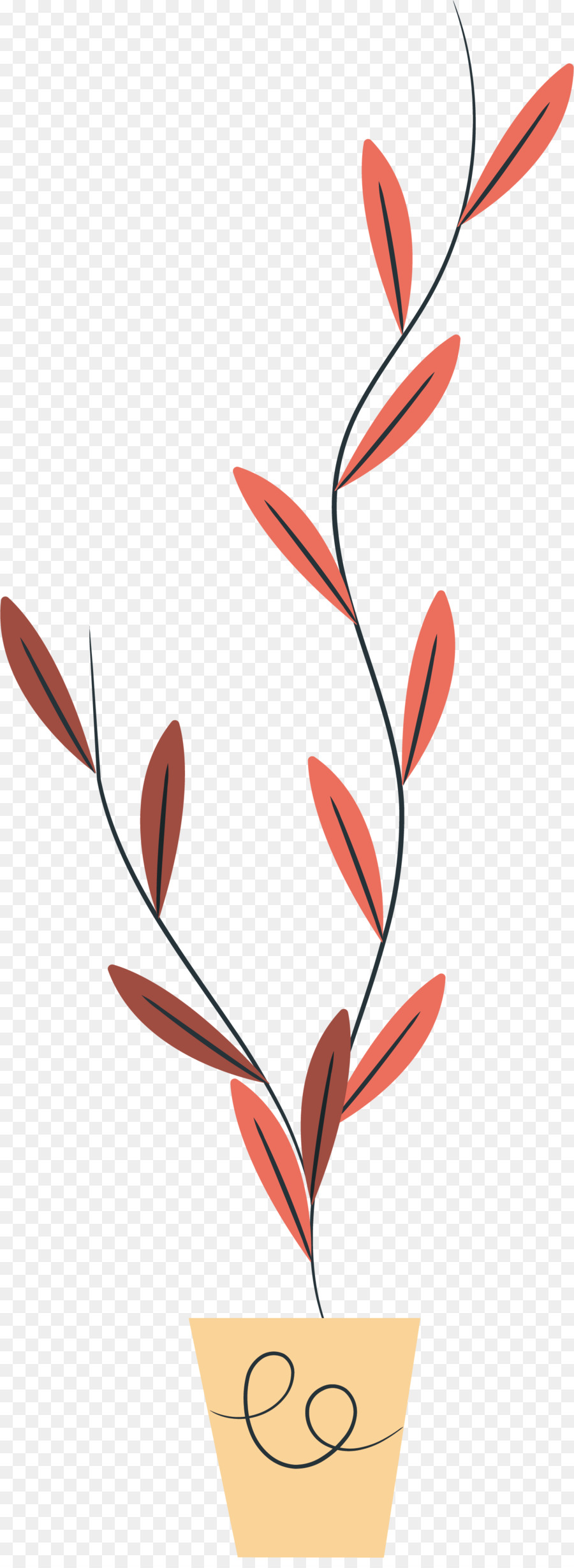 Plante En Pot，Feuilles PNG