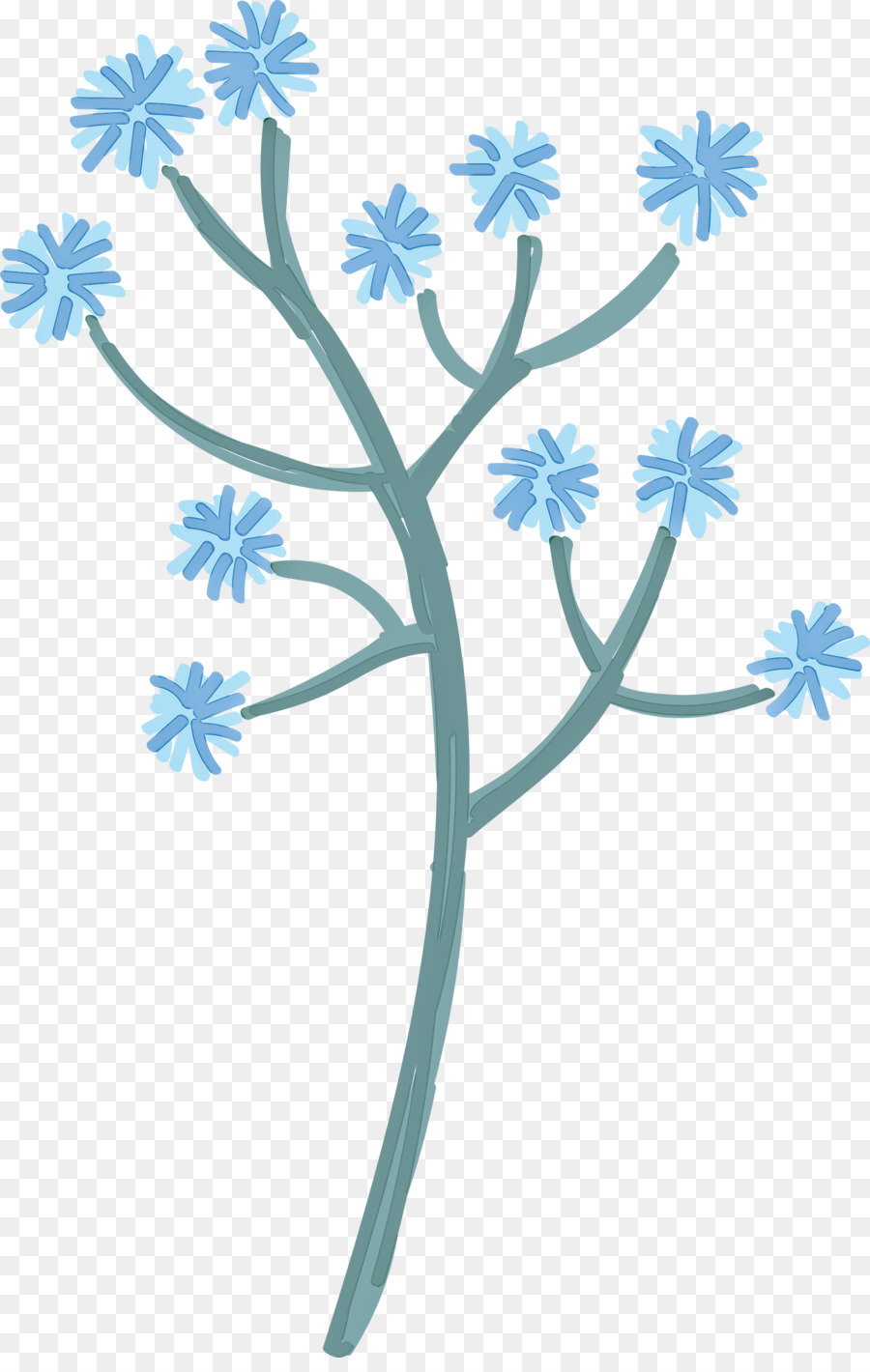 Arbre Abstrait，Bleu PNG