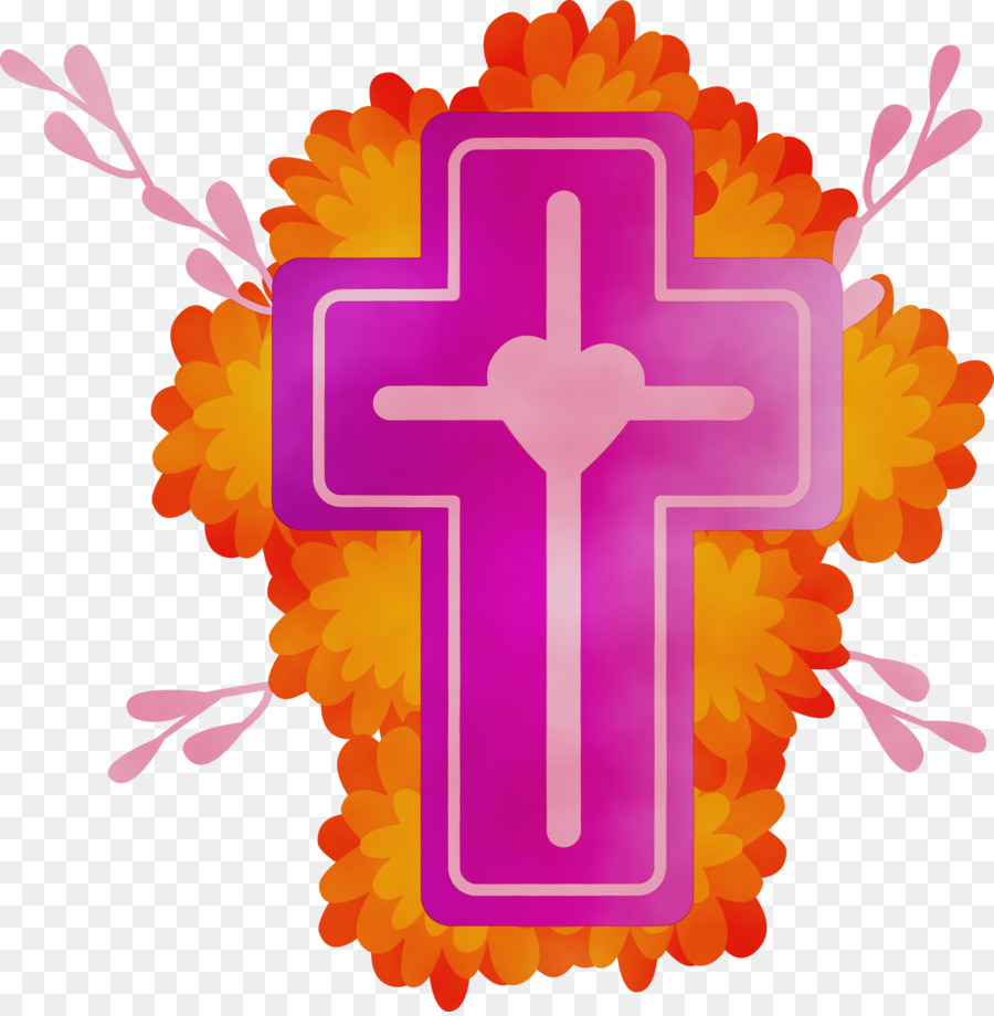 Croix Avec Des Fleurs，Religion PNG