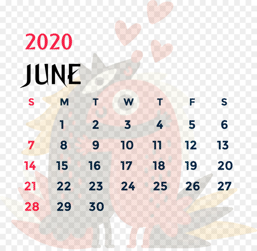 Calendrier De Juin 2020，Mois PNG