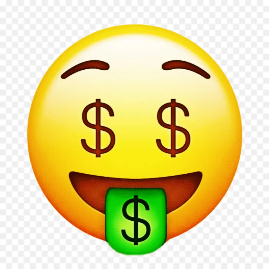 Emoji Visage D'argent，Dollar PNG