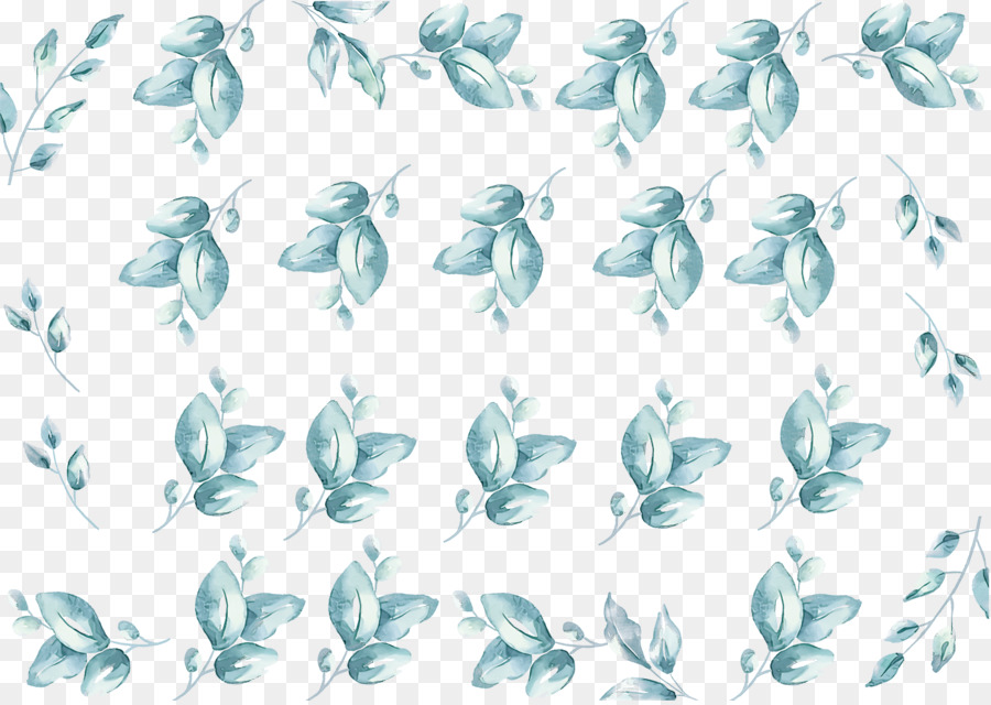 Feuilles，Bleu PNG