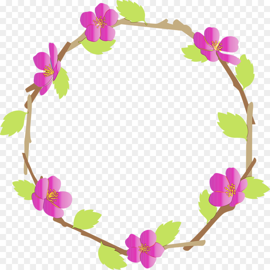 Couronne Florale，Vert PNG