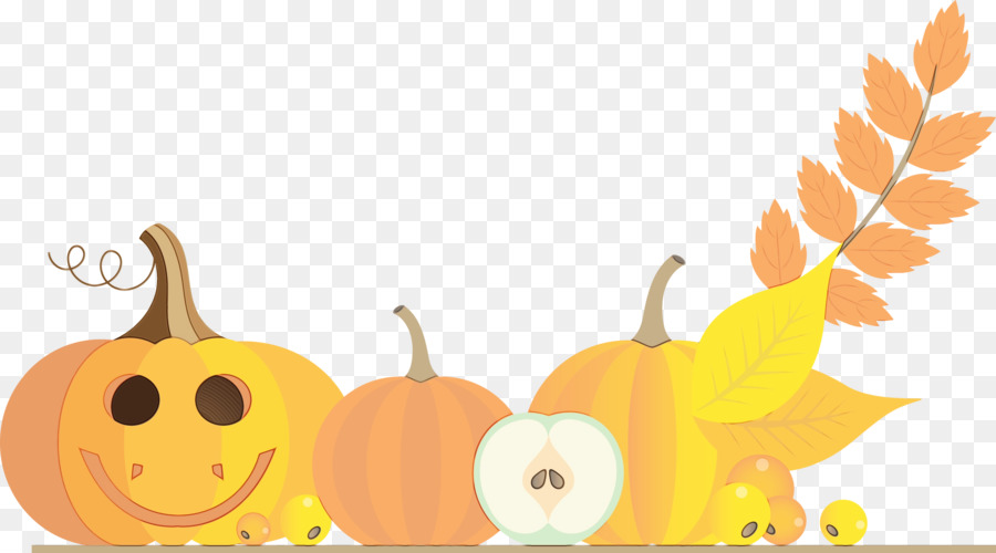 Citrouille Souriante，Feuilles D'automne PNG