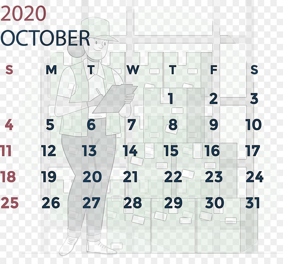 Calendrier D'octobre 2020，Calendrier PNG