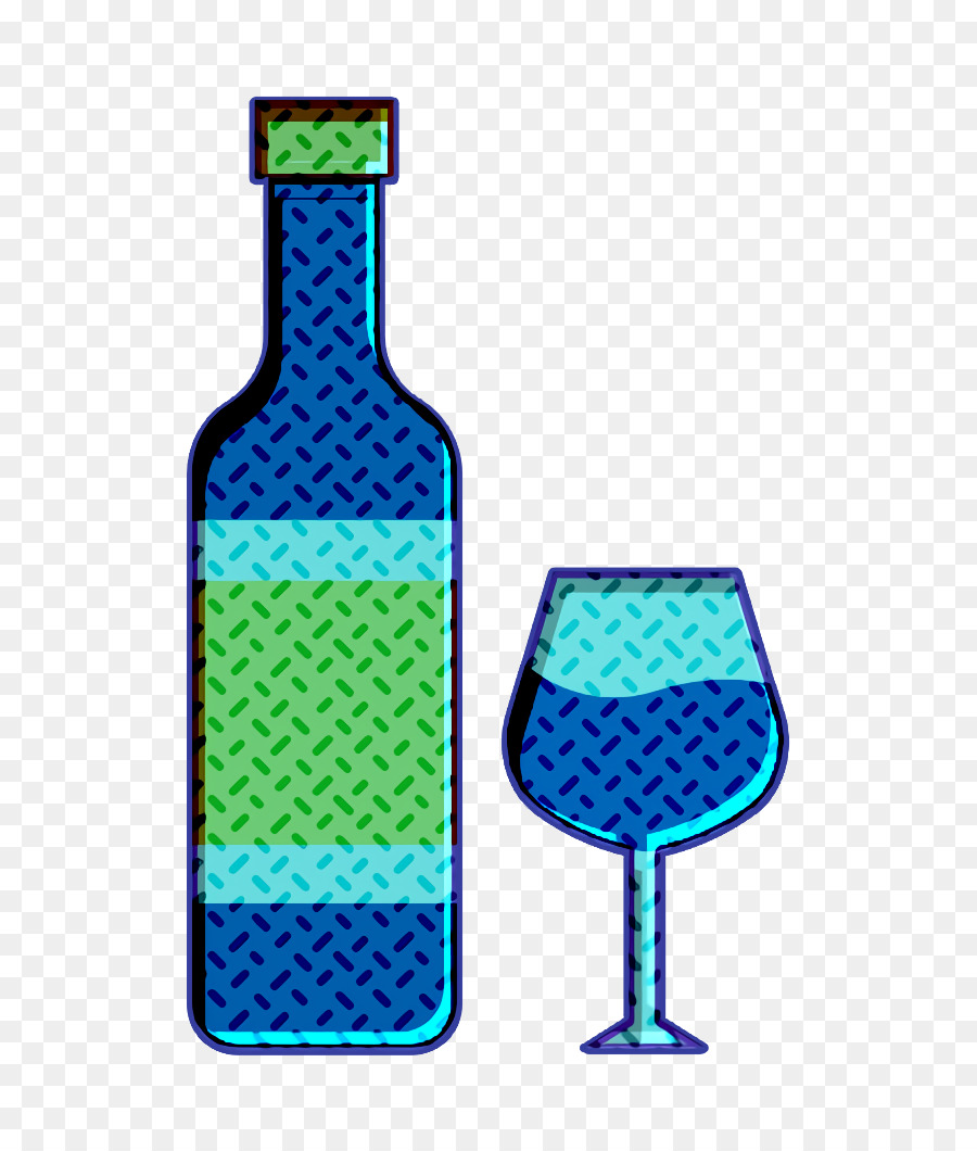 Bouteille En Verre，Bleu Cobalt PNG