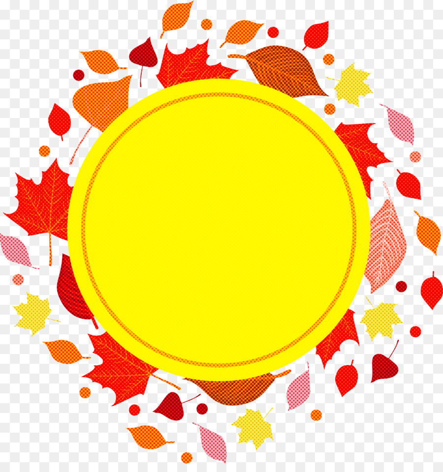 Cadre De Feuilles D'automne，Cercle PNG